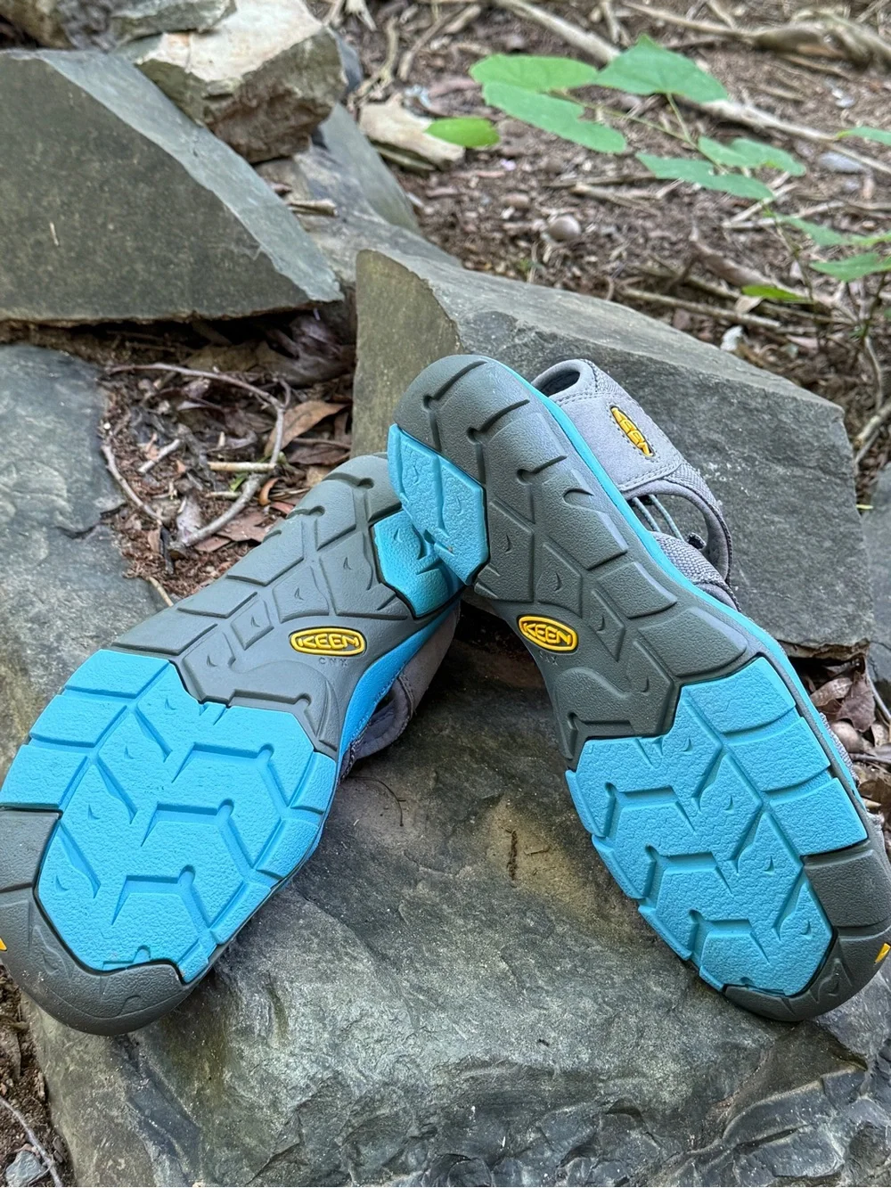 Keen Gray with Blue Sport Hiking Sandals. Sz 39 or 8.5. Preowned.